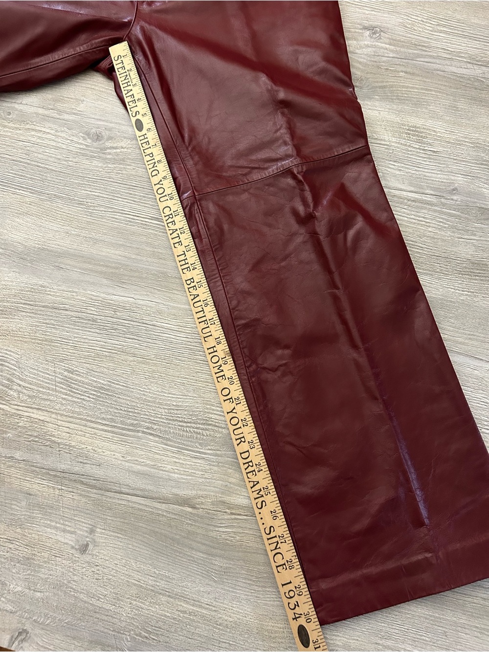 Vintage GAP Fall 2000 Burgundy Genuine Leather Bootcut Pants Women’s Size 20 - Picture 7 of 13